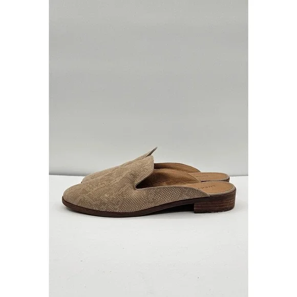 Lucky Brand Cristley Snakeskin Leather Mules Taupe Beige Loafers 9.5M - Picture 5 of 11
